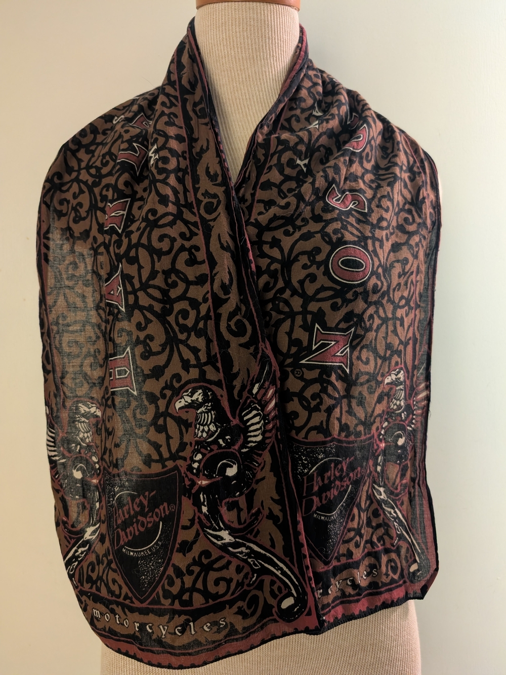 Harley-Davidson Women's Brown & Black Logo Scarf Jacket Accessory